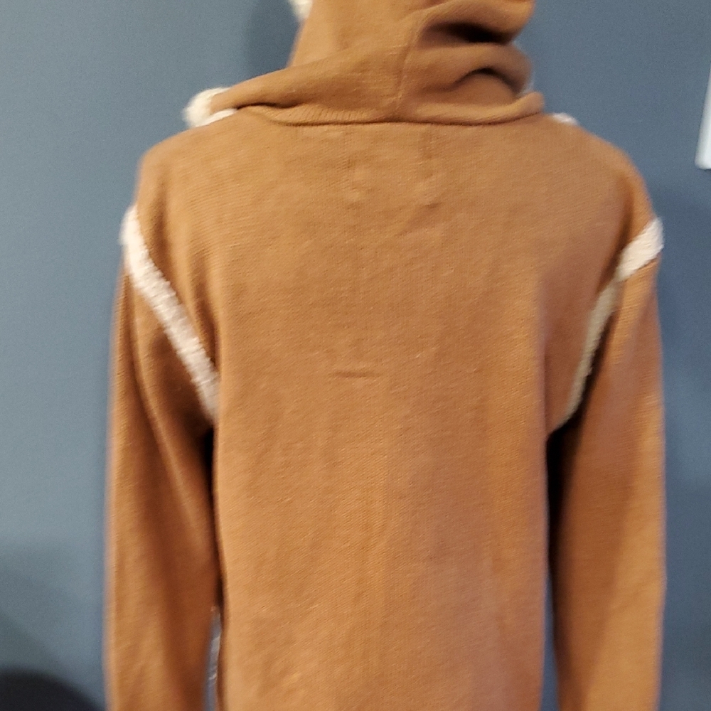 Vtg Storybook Knits Tan Teddy Jacket sweater with zipper and hoody. - Picture 7 of 17